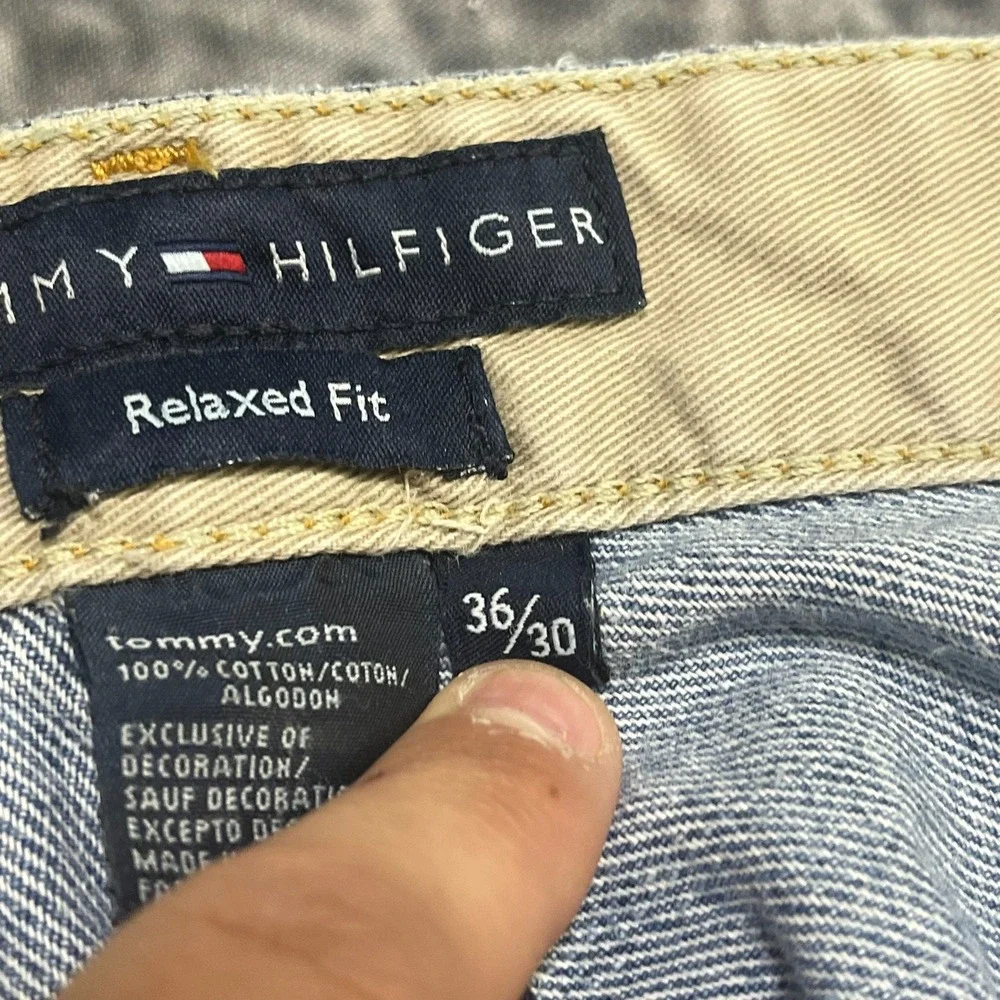 Vintage Tommy Hilfiger Jeans Relaxed Fit Mens 36x30 Blue Baggy Skater‎ Y2K